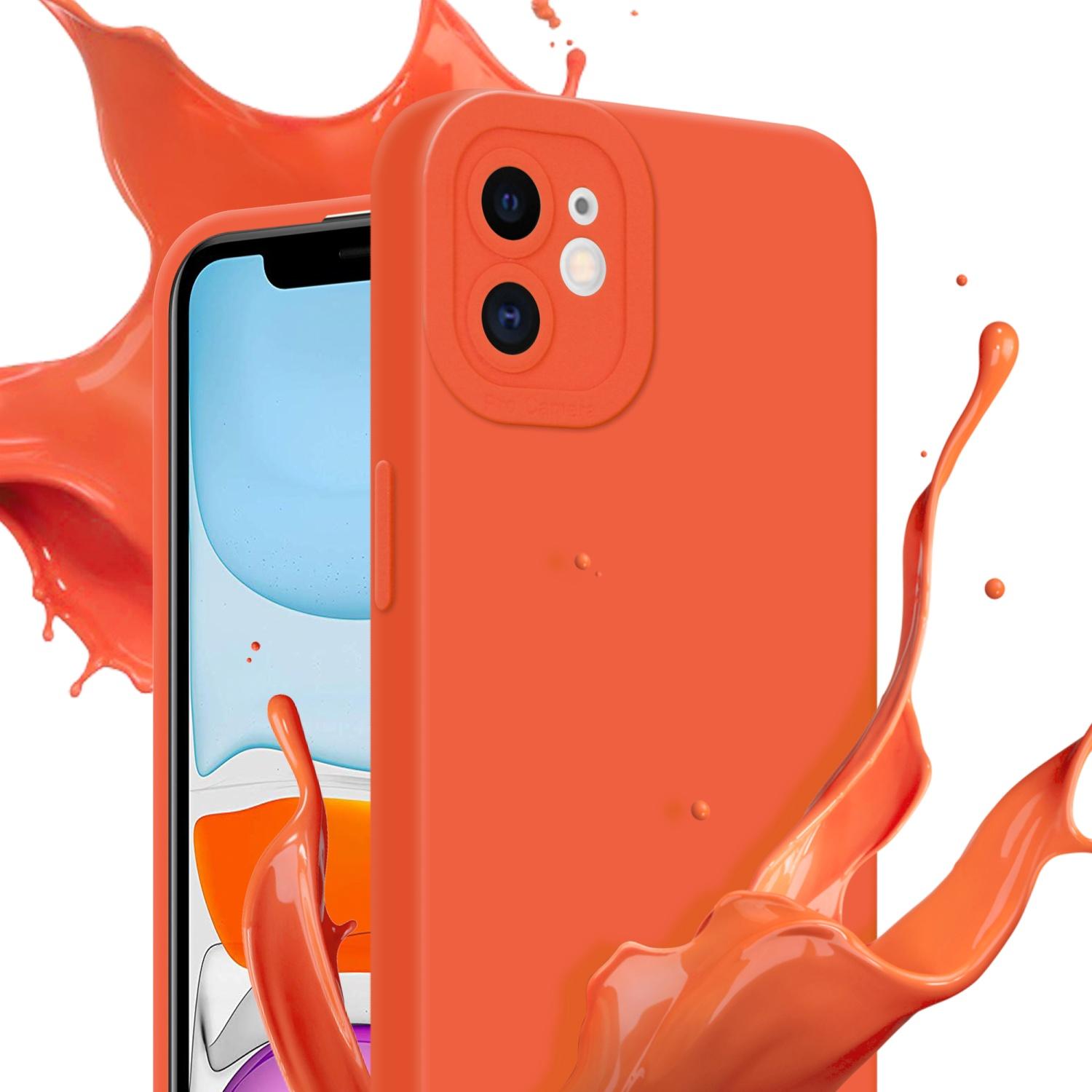 Thumbnail - Cadorabo Hülle für Apple iPhone 12 im TPU Fluid LM162 Style (Apple iPhone 12), Smartphone Hülle, Orange