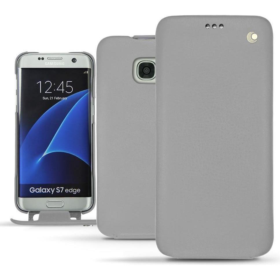 Noreve Lederschutzhülle vertikal (Samsung Galaxy S7 Edge), Smartphone Hülle, Grau
