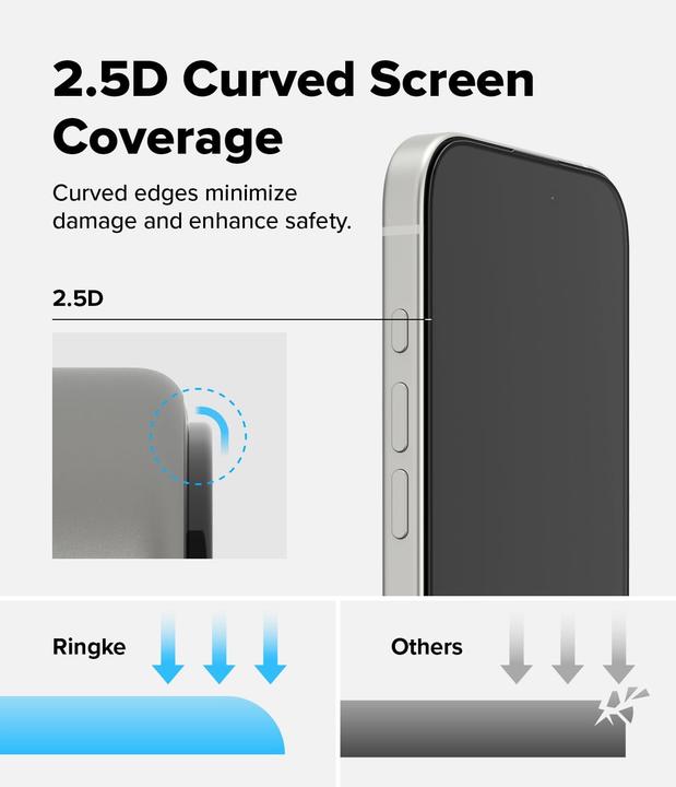 Actual product image Ringke - Easy Slide Tempered Glass (2 pack) - iPhone 17 Air - Clear (2 pcs., Apple iPhone 17, Apple iPhone Air)