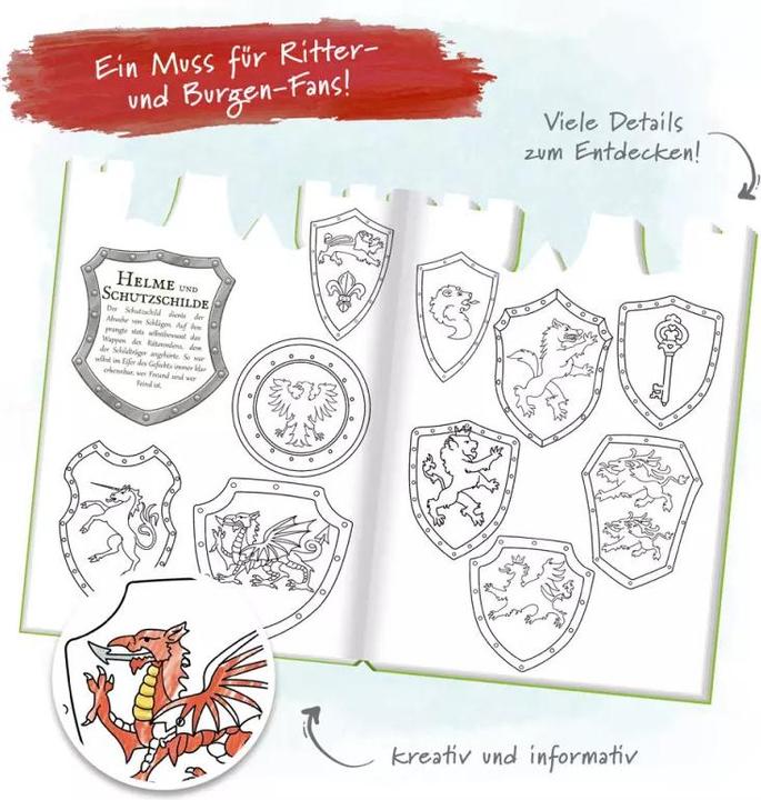 Image du produit Livre de coloriage et d'apprentissage Chevaliers et châteaux 21x29 cm 32 pages