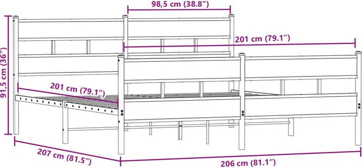 Image du produit vidaXL Bettgestell (200 x 200 cm)