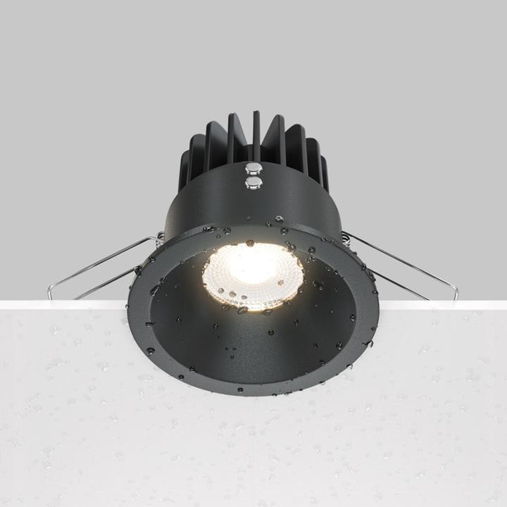Immagine prodotto Maytoni Zoom LED downlight, luce da incasso 12W dimmerabile nero IP65 90Ra Ø8,5mm bianco caldo (890 lm)