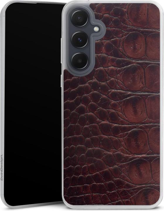 DeinDesign Slim Case fr Samsung Galaxy A55 5G Silikon Hlle Ultra Dnn  Handyhlle Animalprint Krokodil Leder