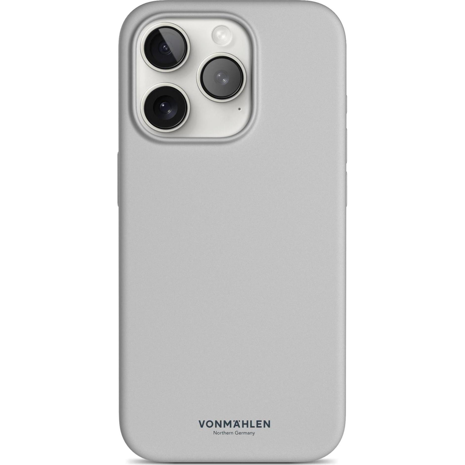 Vonmählen Eco Silicone Case for iPhone 15 Pro Max - Light Gray (Apple iPhone 15 Pro Max), Smartphone Hülle, Grau