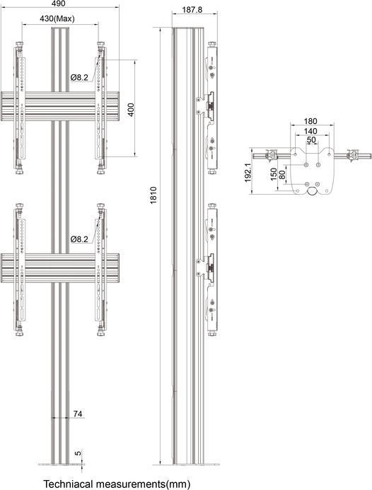 Actual product image Multibrackets Floor stand Dual Fix 32 - 65", max. 2x30 kg