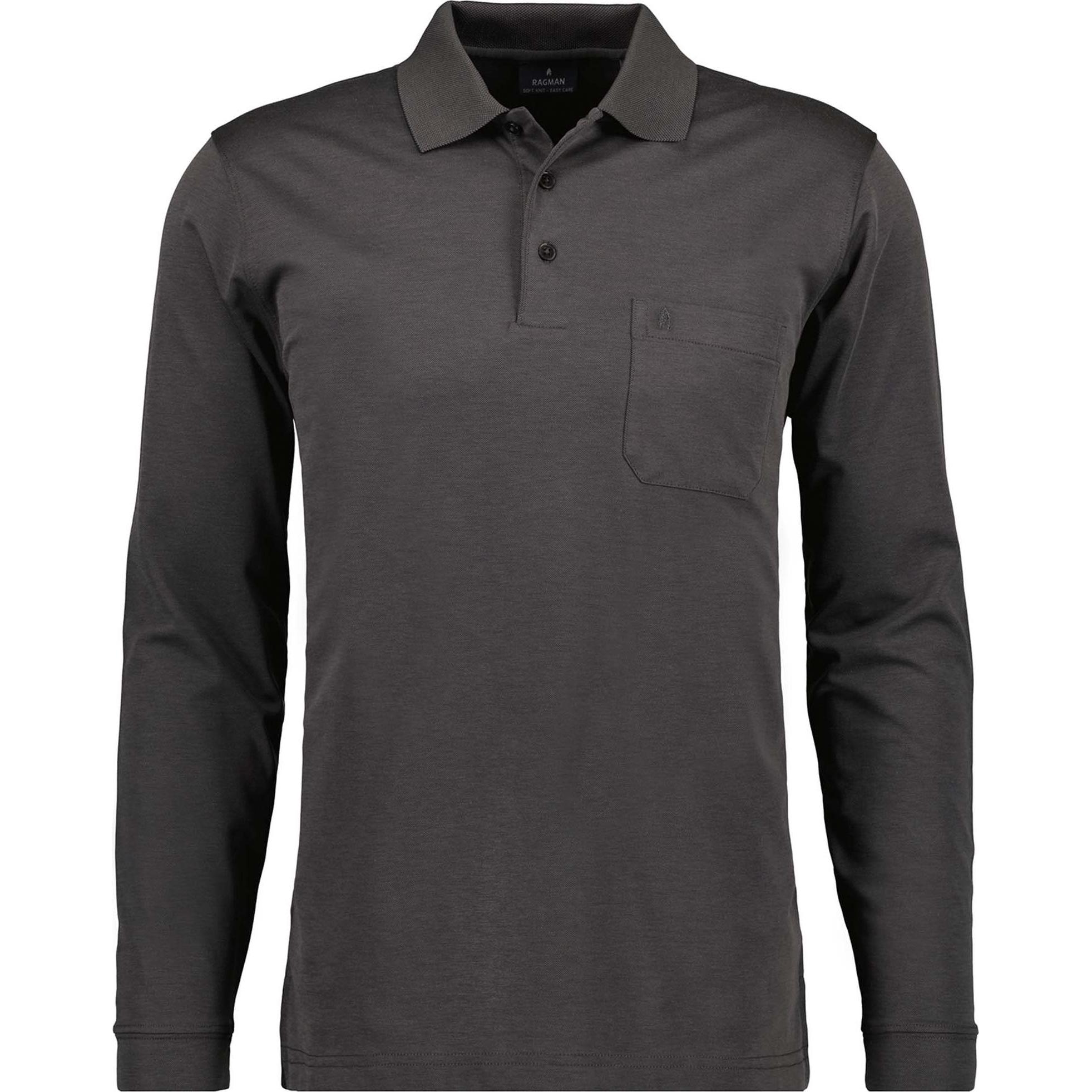 Ragman, Herren, Shirt, Poloshirt Casual Bequem sitzend, Grau, (5XL)