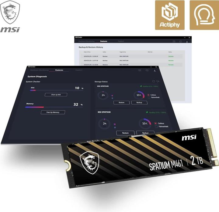 Actual product image MSI Spatium M461 (2000 GB, M.2 2280)