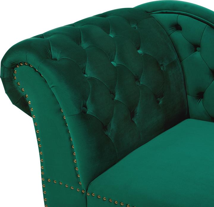 Produktbild Beliani Samt Chaiselongue linke Seite Dunkelgrün NIMES (Recamiere)