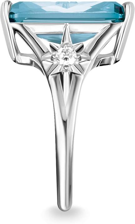 Actual product image Thomas Sabo Ring stone blue large with star (54, 925 Silver)