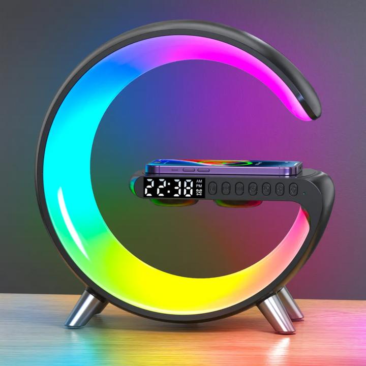 Produktbild Shenzhen 5-in-1 kabellose Ladestation mit Wecker und LED-Licht (9 W)