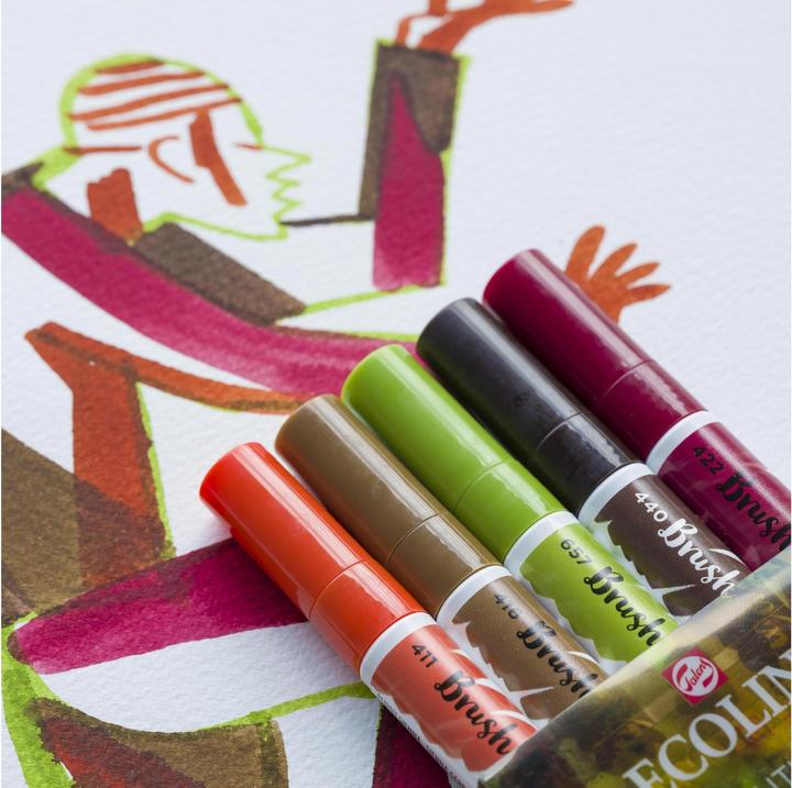 Image du produit Talens Set de stylos pinceaux Ecoline (Multicolore, 5 x)