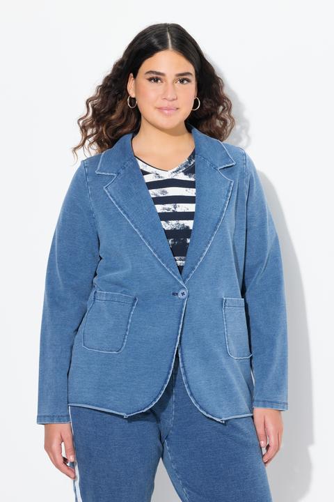 Produktbild Ulla Popken Sweatblazer, Jeansoptik, Reverskragen, Langarm (46, 48)