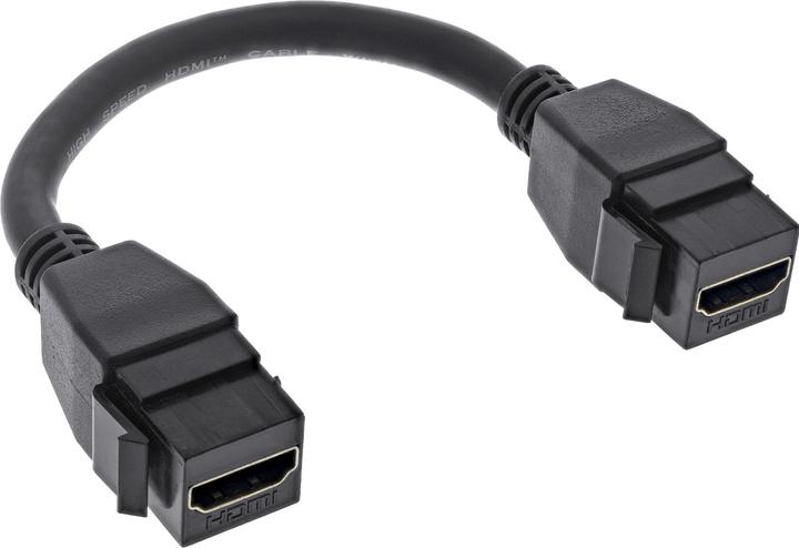 InLine ® HDMI 2x Keystone Kabel 4K/30Hz, HDMI A Buchse/Buchse, schwarz, 0,2m (0.20 m, HDMI, 2.0)