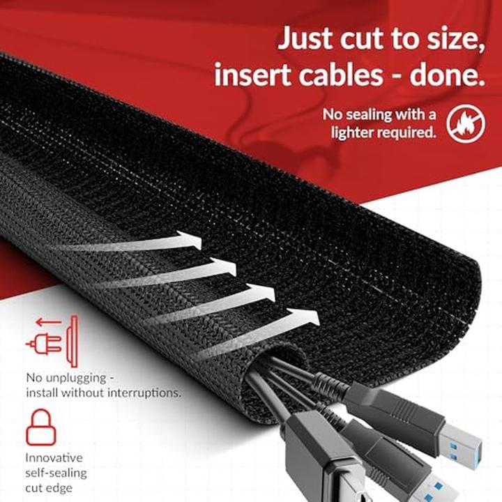 Produktbild Label-the-cable PRO 5111, LTC PRO CABLE TUBE 10mm Kabelschlauch Selbstschliessend, 25m (Kabelschlauch, 2500 cm)
