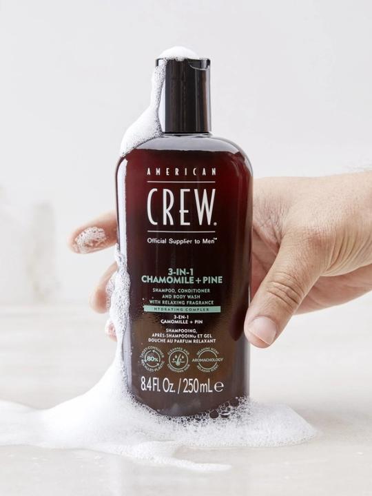 Produktbild American Crew 3-in-1 Chamomile & Pine Shampoo, Conditioner & Body Wash (1000 ml, Flüssiges Shampoo)