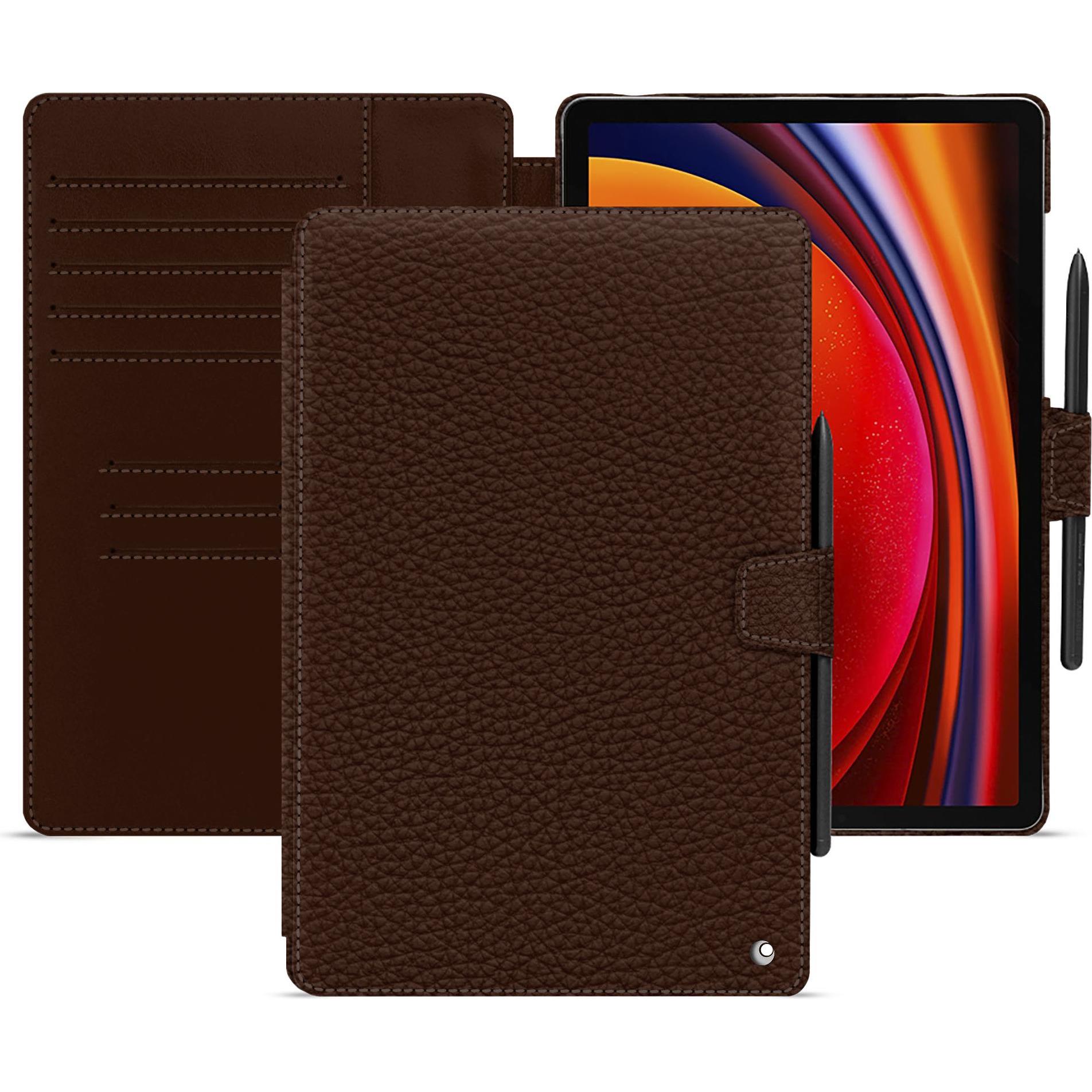 Noreve Lederschutzhülle Samsung Galaxy Tab S9 (Galaxy Tab S9), Tablet Hülle, Braun