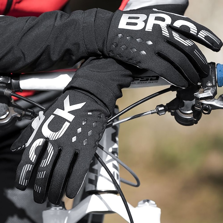 Produktbild Rockbros cycling gloves, insulated, long, size: L - black and gray (L)