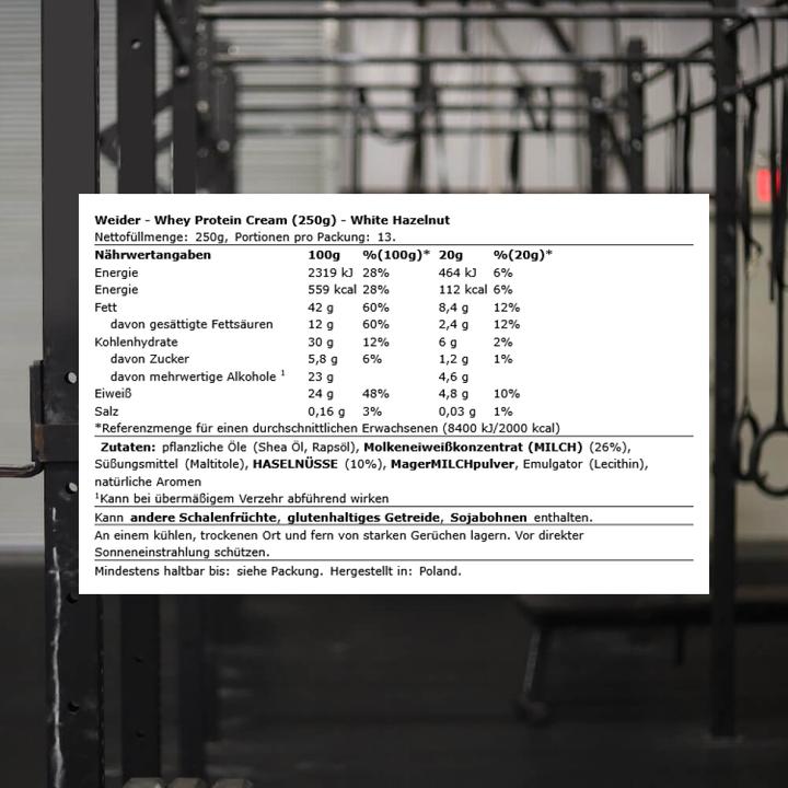 Actual product image Weider Whey Protein Cream (250 g)