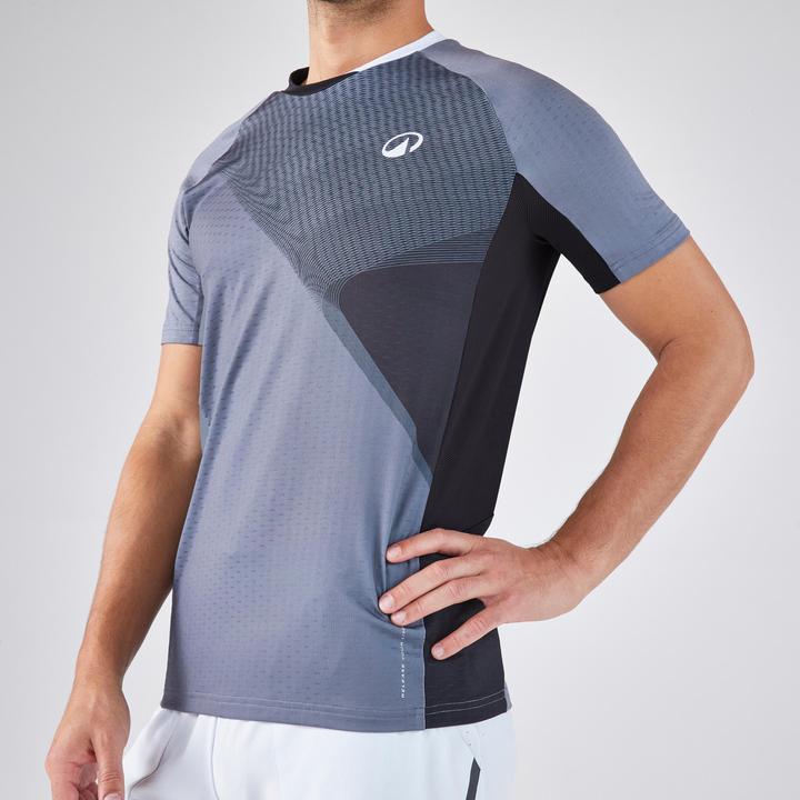 Immagine prodotto Kuikma Herren Padel T-Shirt technisch - 900 grau/schwarz (XL)