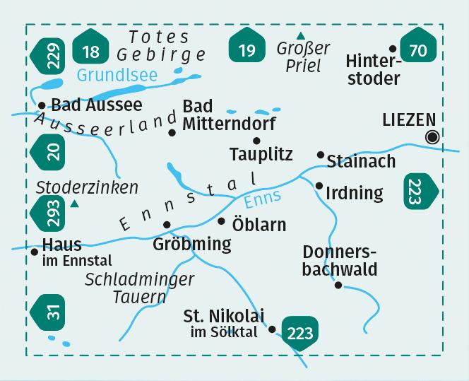 Etichetta energetica Mappa escursionistica KOMPASS 68 Ausseerland, Enn