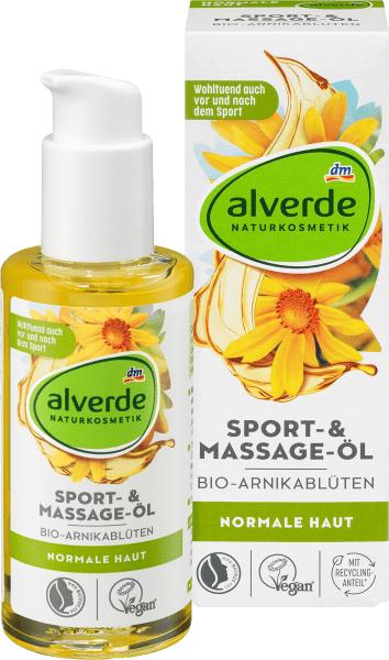 Image du produit dm alverde Huile de massage sport Fleurs d'arnica bio (Huile pour le corps, 100 ml)