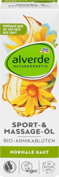 Image du produit dm alverde Huile de massage sport Fleurs d'arnica bio (Huile pour le corps, 100 ml)