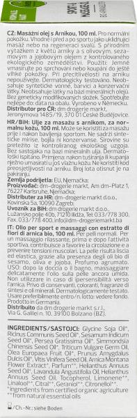 Image du produit dm alverde Huile de massage sport Fleurs d'arnica bio (Huile pour le corps, 100 ml)