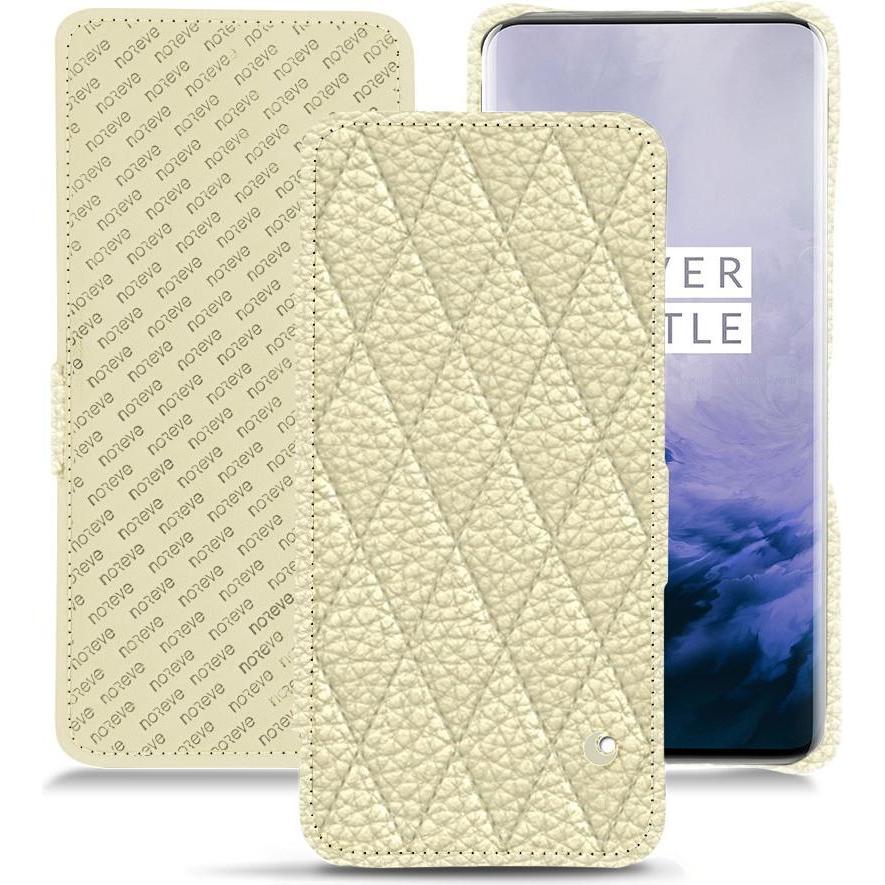 Thumbnail - Noreve Lederschutzhülle horizontal (OnePlus 7 Pro), Smartphone Hülle, Beige