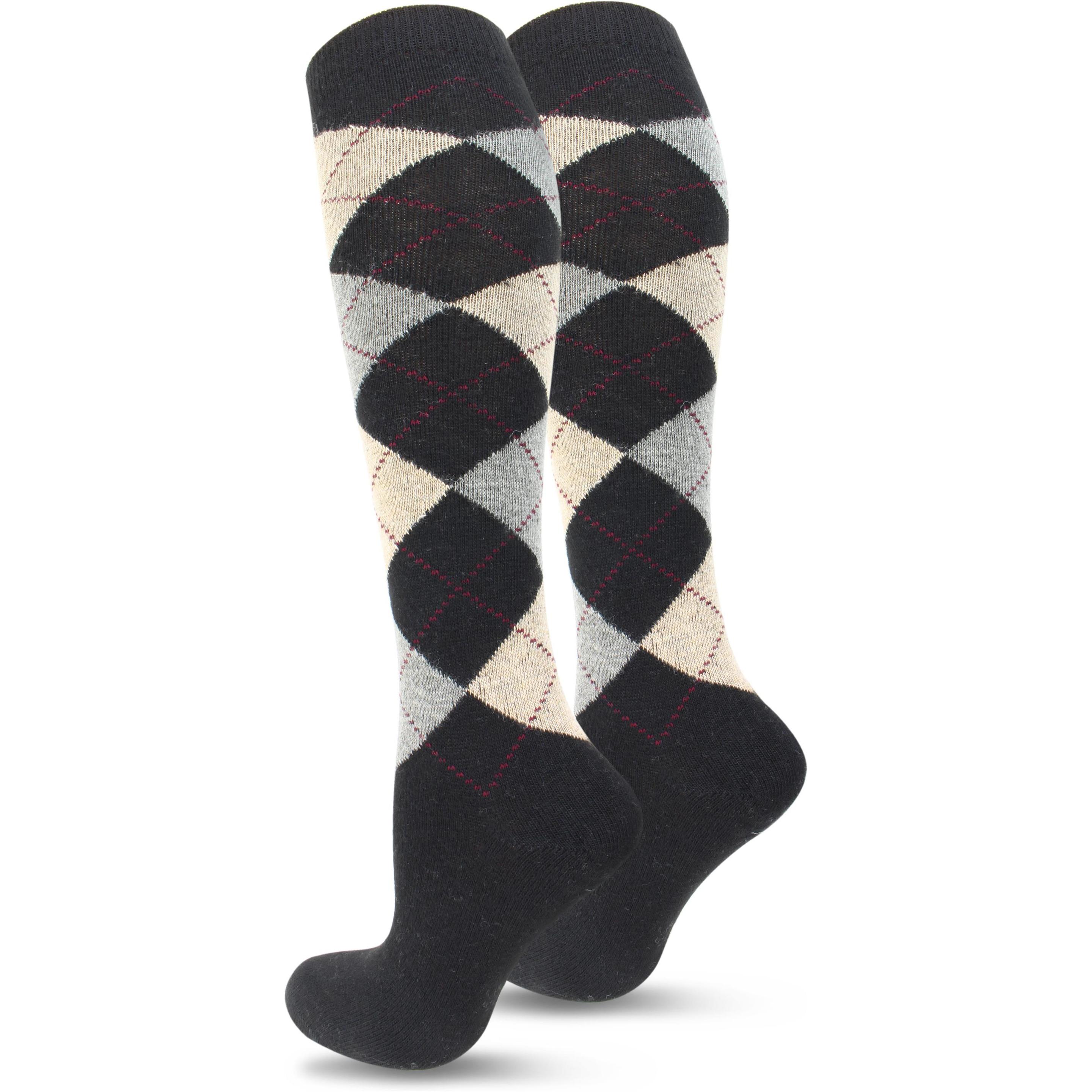 Normani, Herren, Socken, 3 Paar Alpakakniestrümpfe Karo-Design, (3er Pack, 39 - 42)