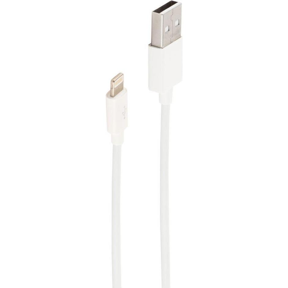 Shiverpeaks -BASIC-S--USB Lade-Sync Kabel, USB A Stecker auf 8-Pin Stecker, 2.0, ABS, weiss, 0,5m (0.50 m), USB Kabel