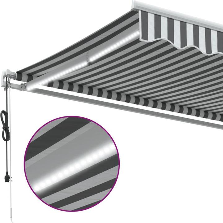 Produktbild vidaXL Markise Gelenkarmmarkise Sonnenmarkise Automatisch mit LED 600x350cm (6 m)