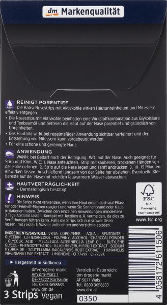Actual product image dm Balea Nosestrips with activated carbon