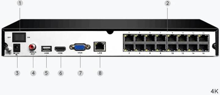 Actual product image Reolink NVS16-12MD8 8K system with 8 cameras (4512 x 2512 Pixels)
