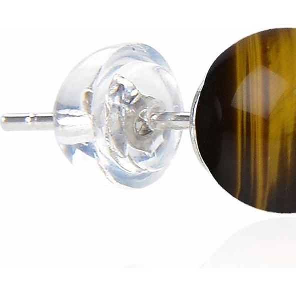 Marco Schreier, Ohrringe, Ohrstecker Tigerauge 6 mm AG.0615345106, (925 Silber)