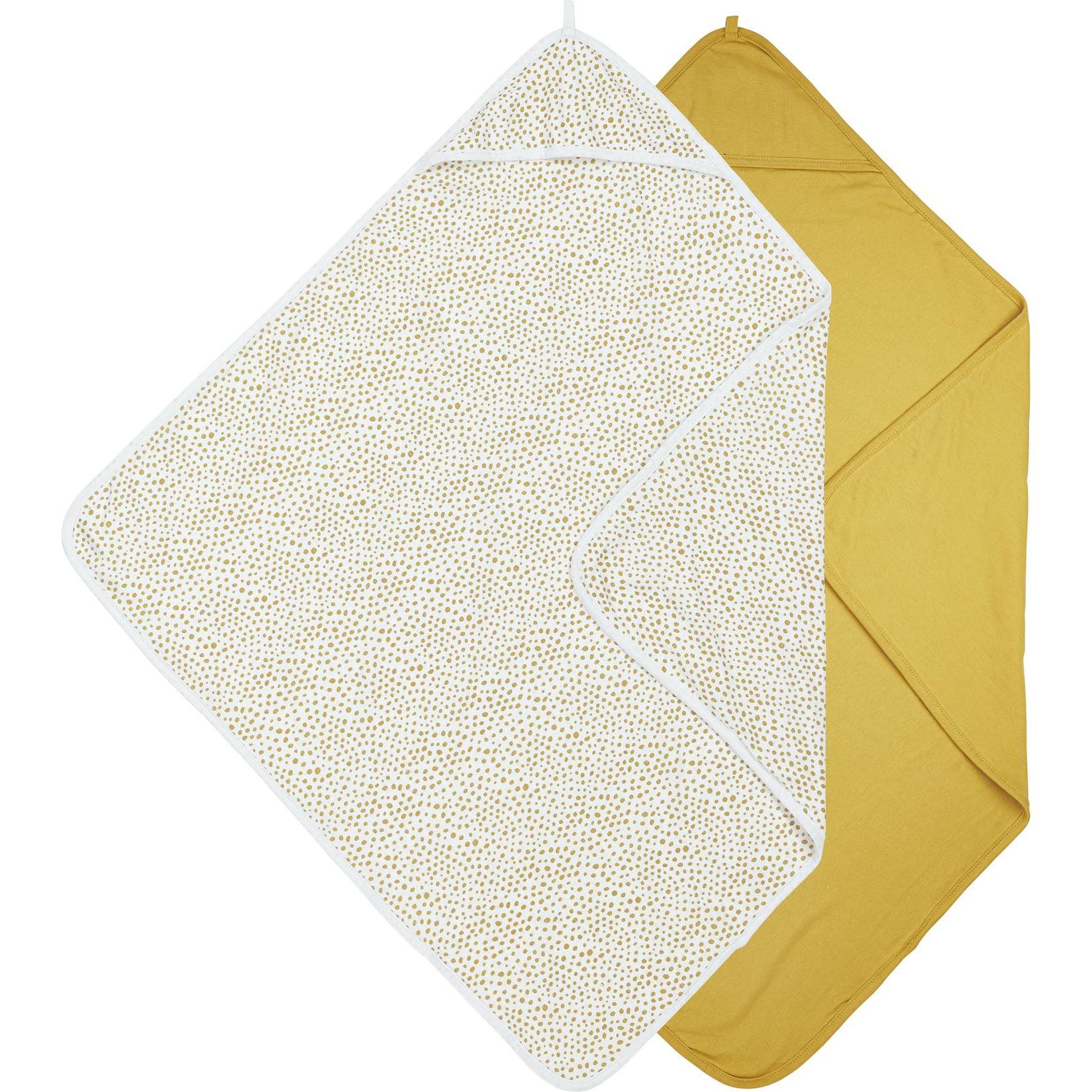 Meyco, Babybadetuch, Kaputzentuch 2-pack Basic jersey Cheetah honey gold
