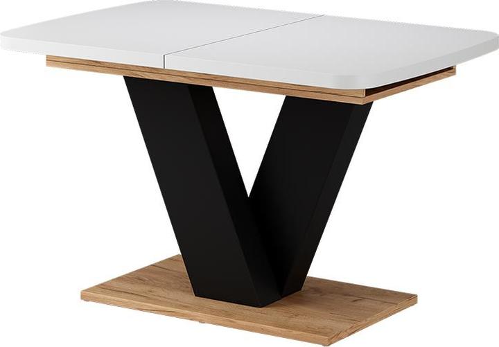 Produktbild Vicco Esstisch Fenaro, Weiss/Goldkraft Eiche/Goldkraft Eiche/Schwarz, 120 x 80 cm ausziehbar
