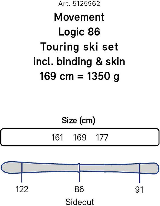 Produktbild Movement Logic 86 Herren Tourenski Set + Fell 21/22 (169 cm)