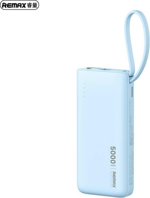 Image du produit Remax RPP-676 Xiaoxiao 2.1A Powerbank 5000mAh mit iPhone Kabel, Blau