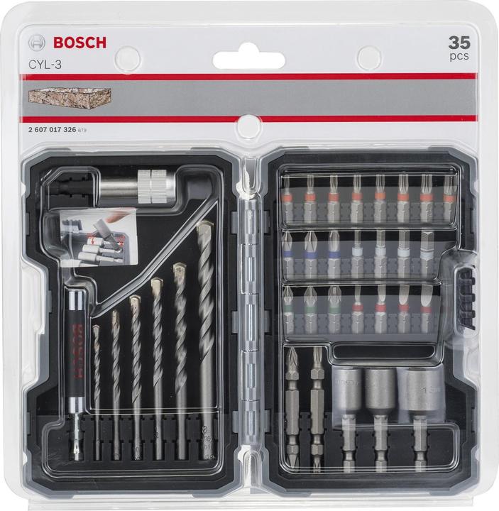 Produktbild Bosch Professional Zubehör 35-teiliges Set mit Bohrern+Schrauberbits, CYL-3, Extra Hard, PH, PZ, SL, H, T