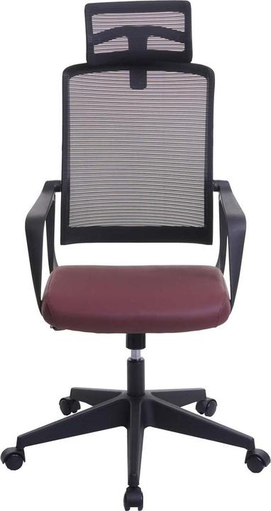 Image du produit Swisshandel24 Chaise de bureau, chaise pivotante, chaise de bureau, appui-tête ergonomique, simili cuir rouge (44 - 54 cm)