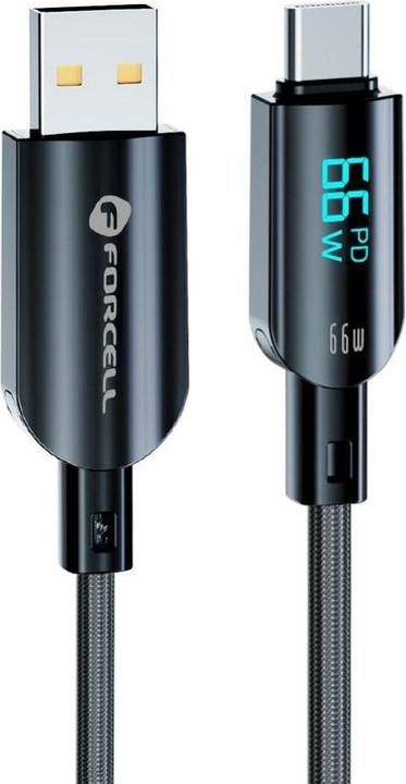 Actual product image Forcell Cable F-ENERGY C272 cable USB A to Type C QC4.0 3A 66W Digital 1,2 m black (1.20 m, USB 2.0, 66 W)