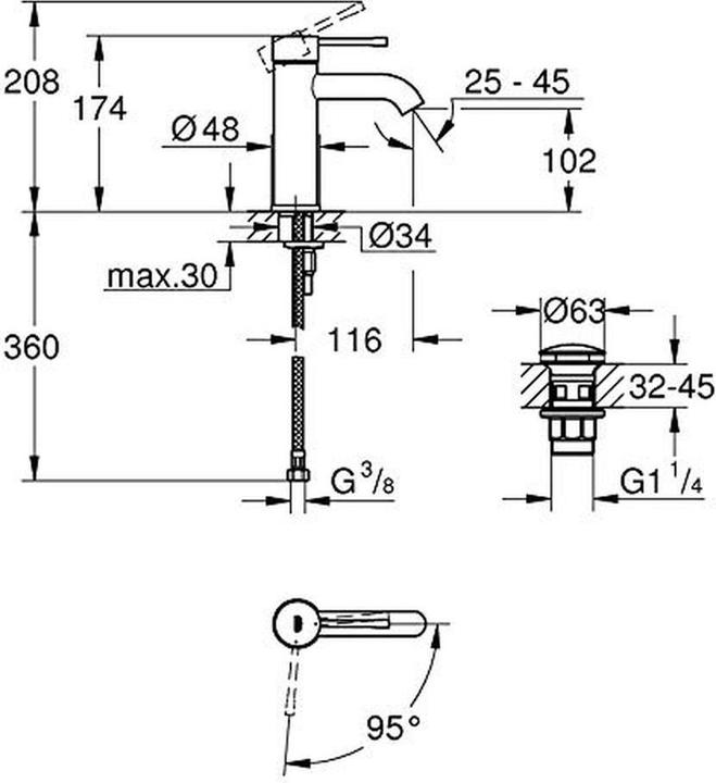 Produktbild Grohe Essence Einhand-Waschtischbatterie S-Size