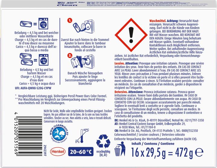 Produktbild Persil 16 Color Power Bars (16 Waschgänge, Waschpods)