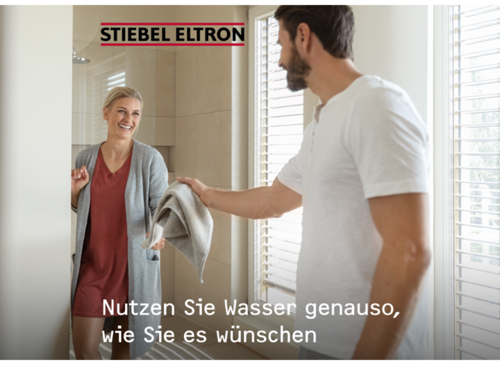 Actual product image Stiebel Eltron DHE 18/21/24 kW Fully electronic instantaneous water heater always accurate to the degree thanks to