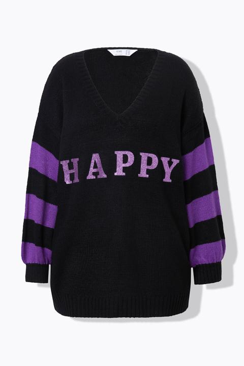 Produktbild Angel of Style Pullover, oversized, HAPPY, Ringel-Ärmel (50, 52)