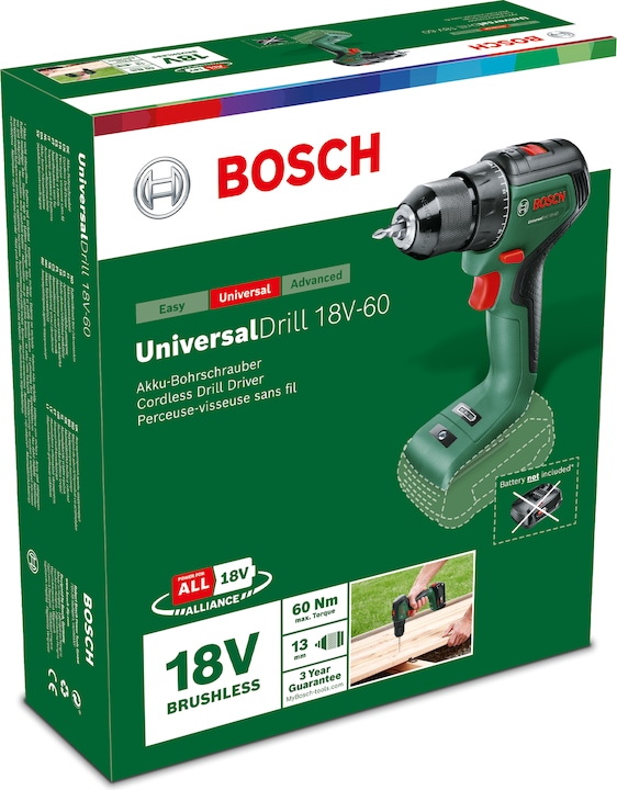 Image du produit Bosch Home & Garden Foret universel 18V-60 (Fonctionnement sur batterie)