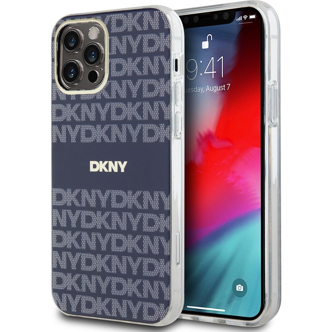 DKNY PC/TPU Repeat Pattern Tonal Stripe Magsafe Case for iPhone 12/12 Pro Blue (Apple iPhone 12 Pro), Smartphone Hülle, ...