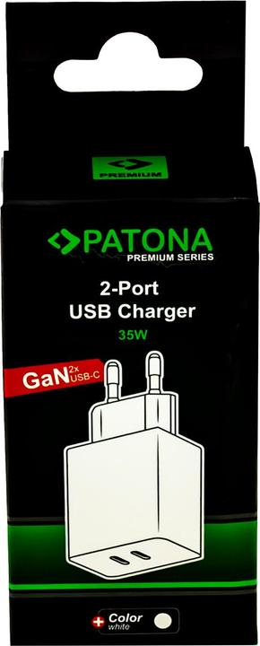 Produktbild Patona GaN PD 35W 2x USB-C white (35 W, 2 Ports)