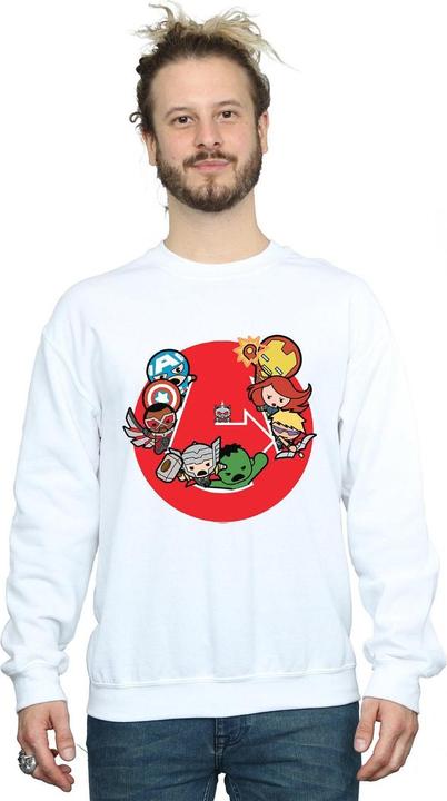 Actual product image Mens Kawaii Avengers Ready Steady War Sweatshirt (XL)