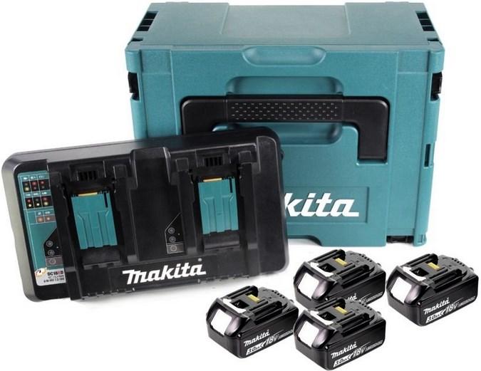Produktbild Makita Power Source Kit 18V mit 4x BL1830B Akku 3,0Ah + DC18RD Doppelladegerät ( 197720-6 ) + Makpac (18 V)